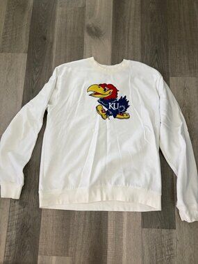 League 91 Kansas Jayhawks KU White Crewneck Sweatshirt XL